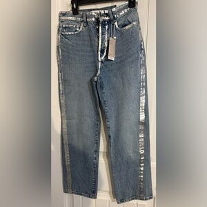 Mango MNG STRAIGHT-FIT JEANS WITH FOIL DETAILS